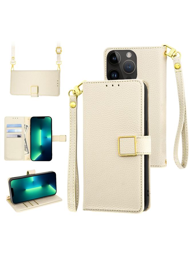S-TOP Case For iPhone 13 Pro Crossbody Litchi Texture Square Buckle Leather Phone Case - Image 1