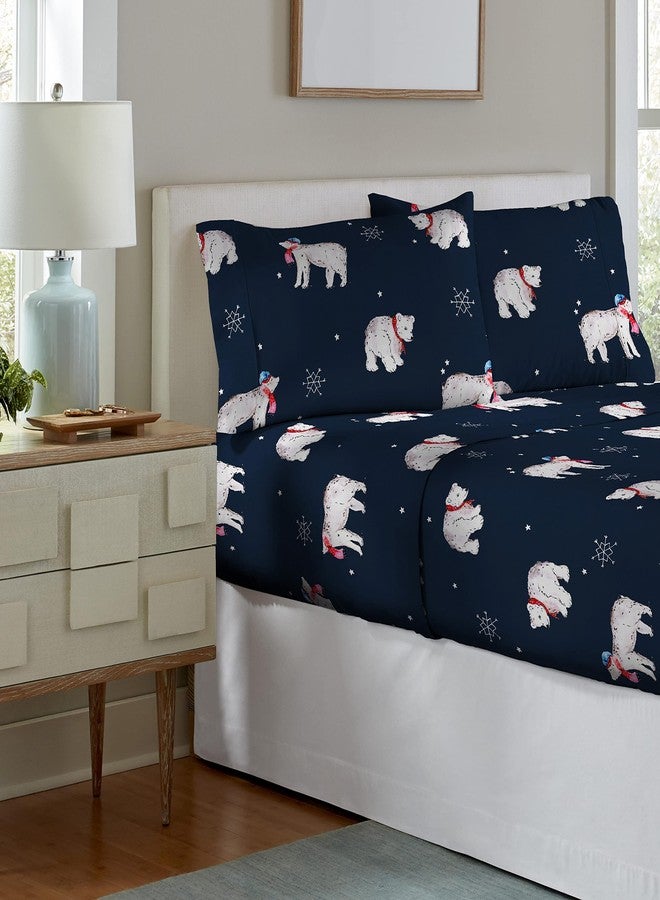 Pointehaven 180 GSM 100% Cotton Flannel Sheet Set - Twin, Snow Bear - Warm & Cozy - Pre-Shrunk -Deep Pockets - Elastic All Around-Comfy Double Brushed - Image 2