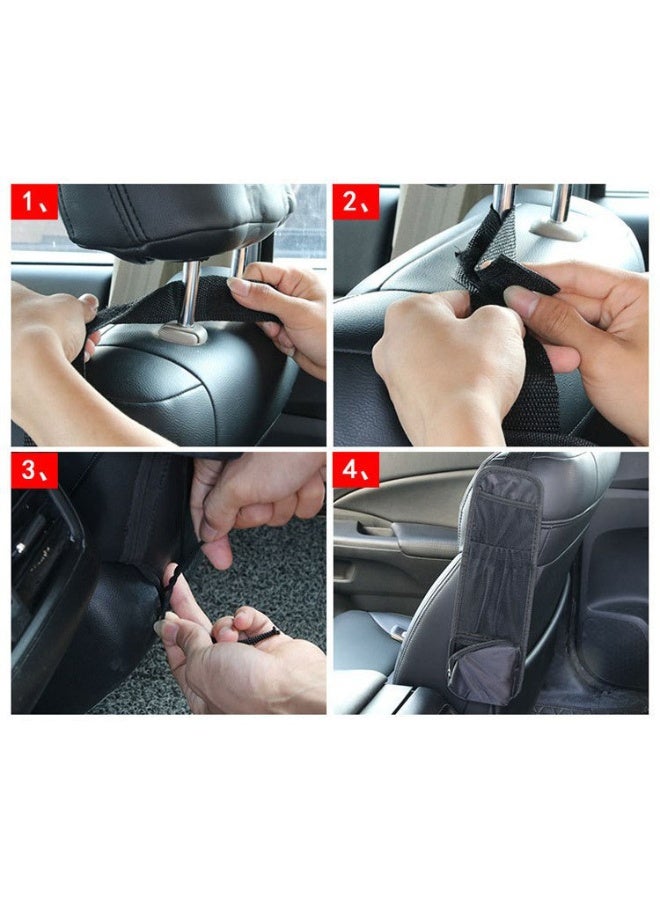 منظم جانبي لمقعد السيارة، حقيبة تخزين معلقة متعددة الجيوب لمقعد السيارة، جيب شبكي شبكي متعدد الوظائف لحمل المحفظة، نظارات تناسب معظم السيارات - Image 2