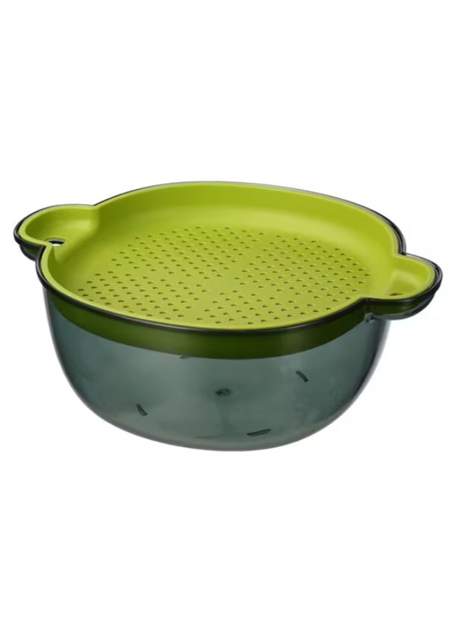 Felli Bowl with Drainer Cover Green and Grey Large Y1K110220-G