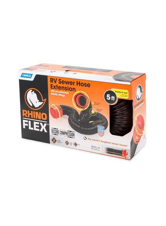 Camco RhinoFLEX RV 5ft Sewer Hose Extension Kit with Swivel Fitting - 39765, Black - Image 4
