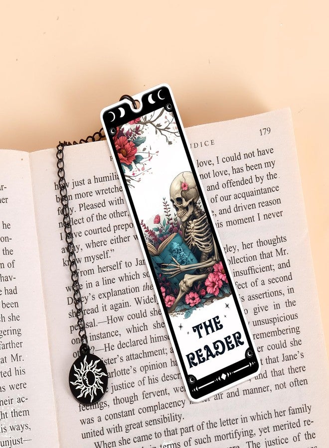 KINMES Wicked Bookmarks for Book Lovers Women Funny Horror Wicked Gifts Gothic Tarot Metal Bookmark for Women, Book Marks for Reading Women Bookish Nerd, Dark Romance Christmas Stocking Stuffers for Girls - Image 3