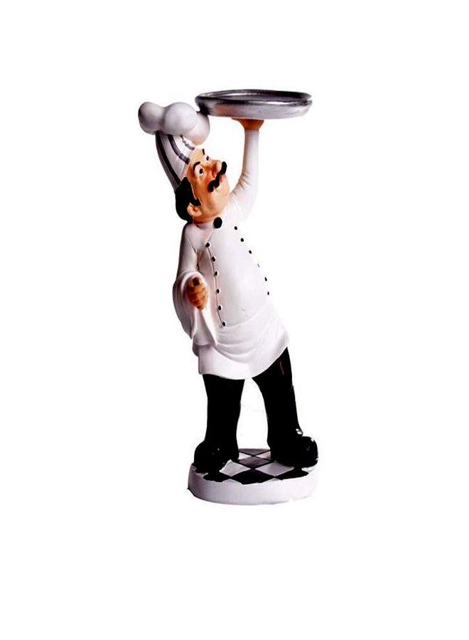 SMANTA French Decorative Chef Figurine Ornaments - 3D Resin Home Decoration with Tray for Gourmet Kitchen Decorations & Collectible Housewarming Gifts - Image 1