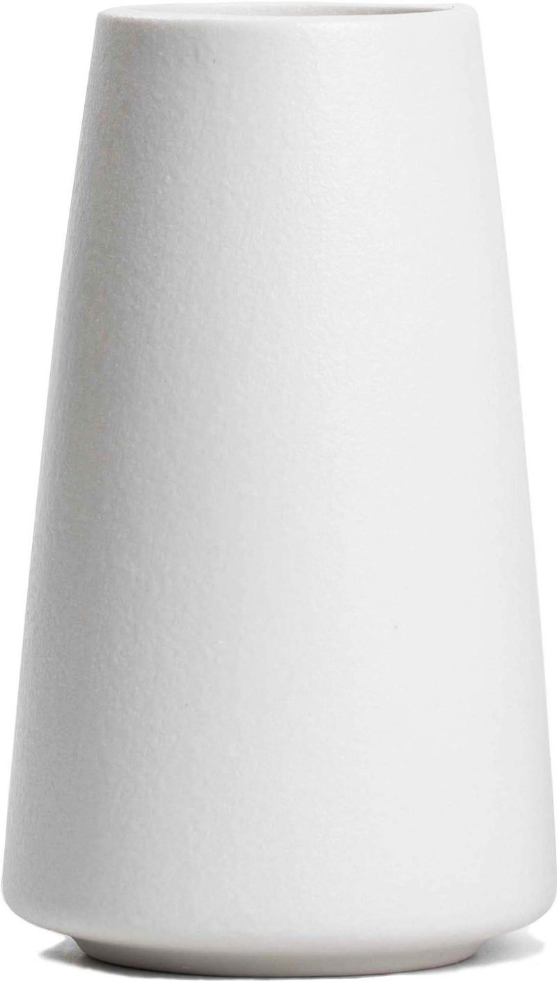 HUBUISH Ceramic Vase - Flower Vase Minimalism Style for Modern Table Shelf Home Decor  Fit for Fireplace Bedroom Kitchen Living Room Centerpieces Office Desk (Solid White  Small) - Image 1