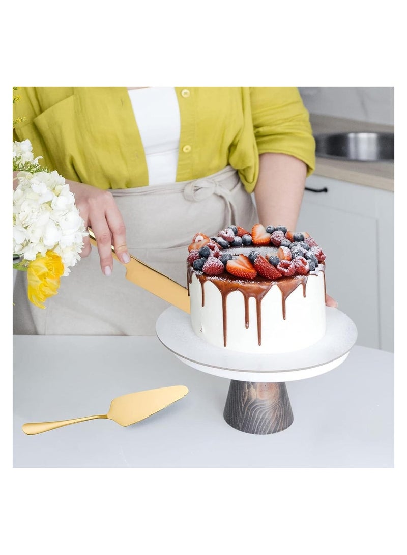 Cake Serving Set Wedding Cake Knife and Server Set Cake Cutting Utensils Stainless Steel Cake Cutter Serrated Cake Knife Professional Dessert Server for Cake Cheese Pie Pizza - Image 3
