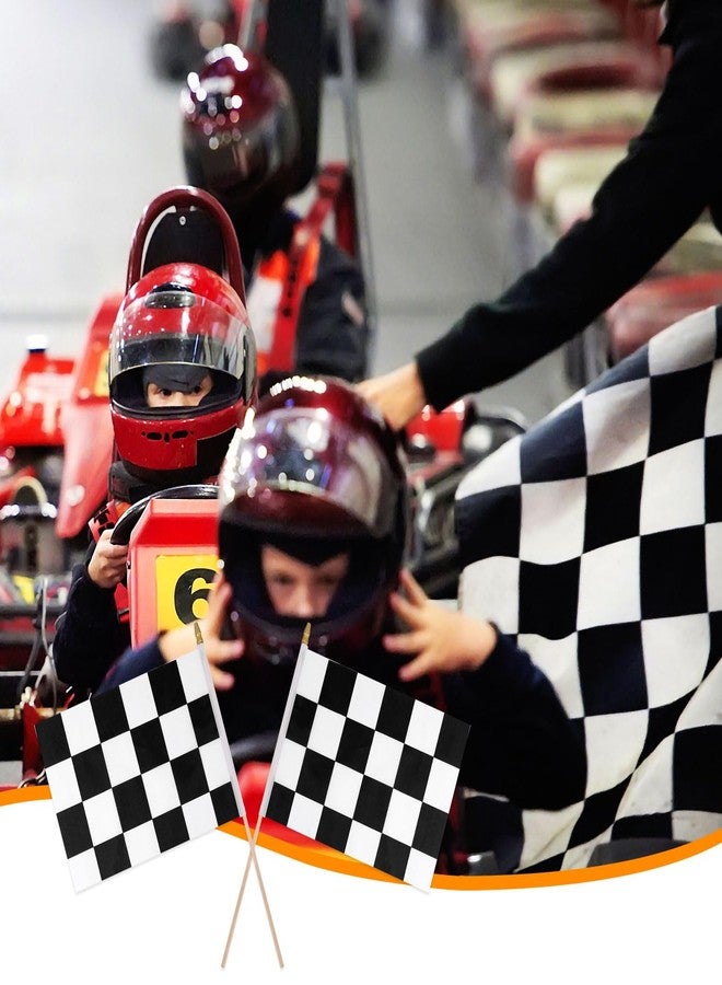 XIHIRCD أعلام XIHIRCD مربعة الشكل، 4 قطع، مقاس 11 × 7.87 بوصة، أعلام سباق برأس رمح دائري، قابلة لإعادة الاستخدام، باللونين الأسود والأبيض، طباعة على الوجهين، أعلام مربعة الشكل، مناسبة لتزيين الفعاليات الرياضية - Image 5