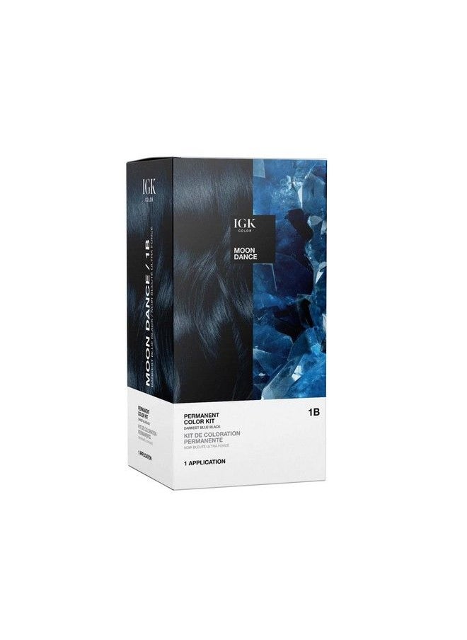 iGK Permanent Color Kit Moon Dance Darkest Blue Black 1B | Easy Application + Strengthen + Shine | Vegan + Cruelty Free + Ammonia Free | 4.75 Oz  - Image 1