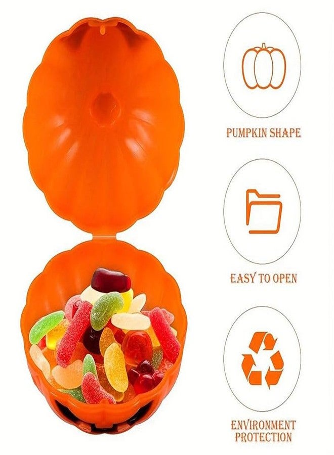 Colodeol 60PCS Halloween Pumpkin Containers Plastic pumpkin Bulk Orange halloween Buckets Halloween Eggs Candy Holder Mini pumpkins for Egg Hunt Treats - Image 3