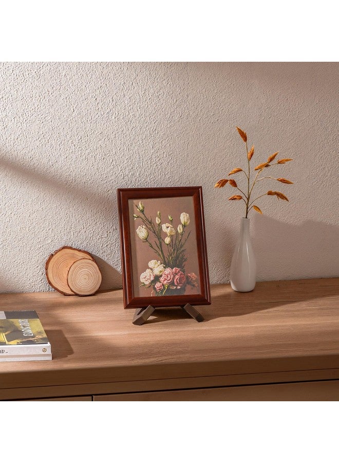 ANBOXIT ANBOXIT 4.5 Inch Plate Stand Display - Wooden Picture Frame Holder, Decorative Table Top Easel  - Image 5
