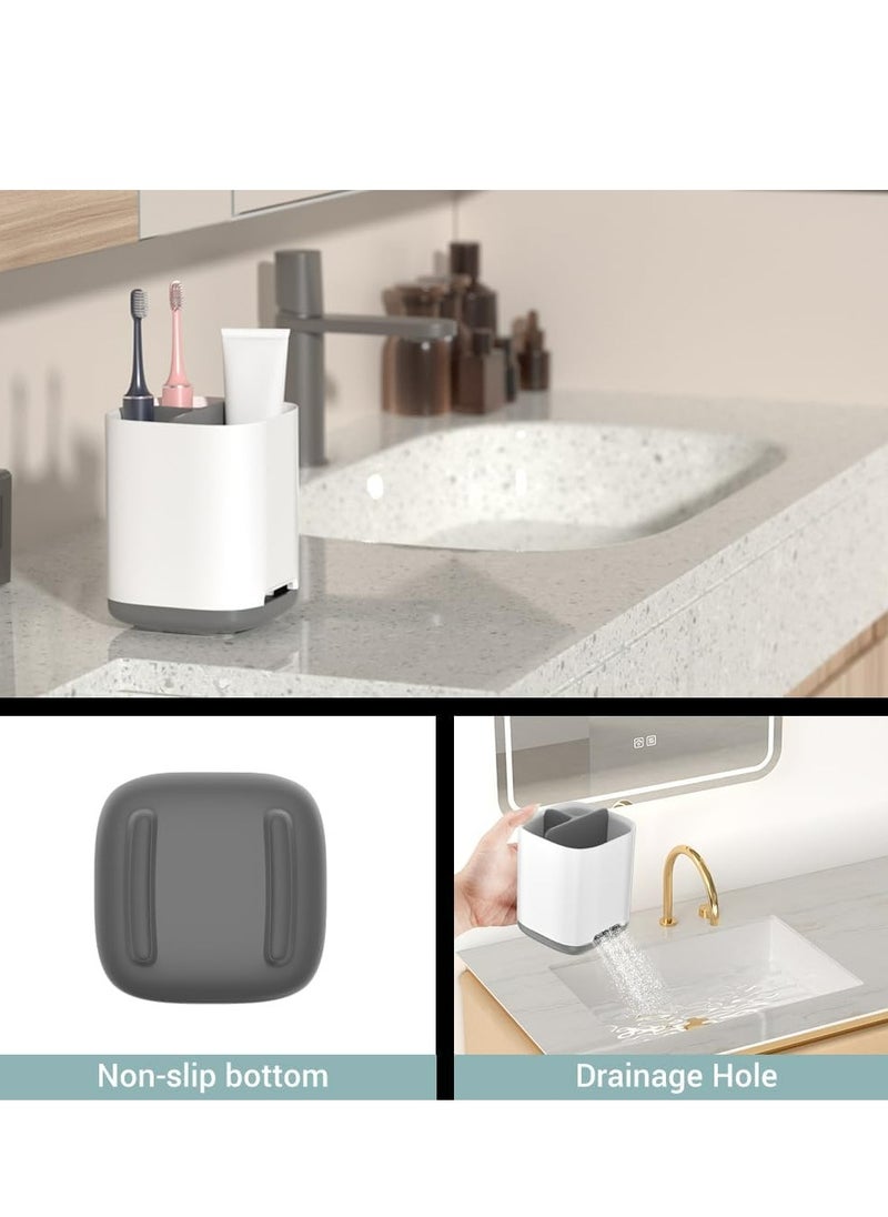 Oasisgalore - Toothbrush Holder, Toothpaste Holder with Anti-Slip Bottom 3 Slots, Electric Toothbrush Holder for Bathroom. - Image 1