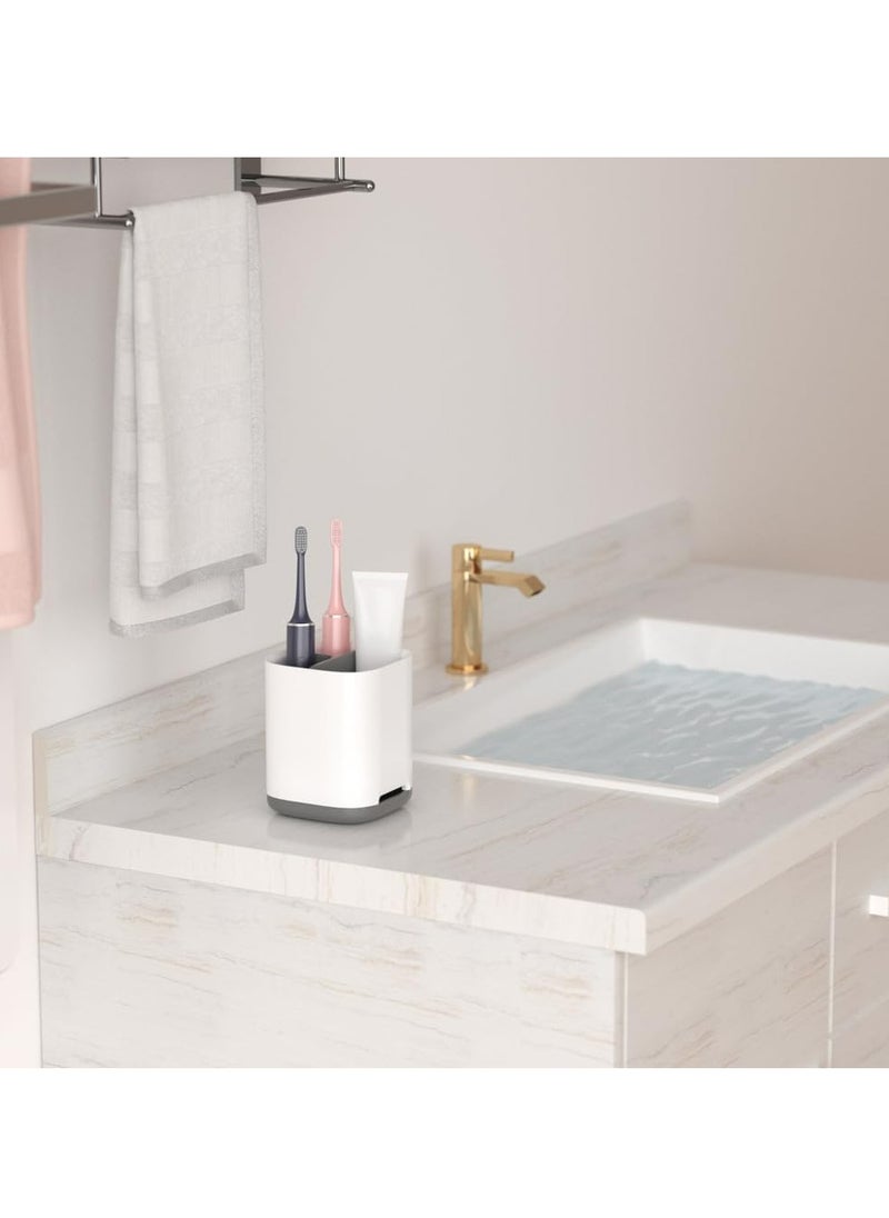 Oasisgalore - Toothbrush Holder, Toothpaste Holder with Anti-Slip Bottom 3 Slots, Electric Toothbrush Holder for Bathroom. - Image 1