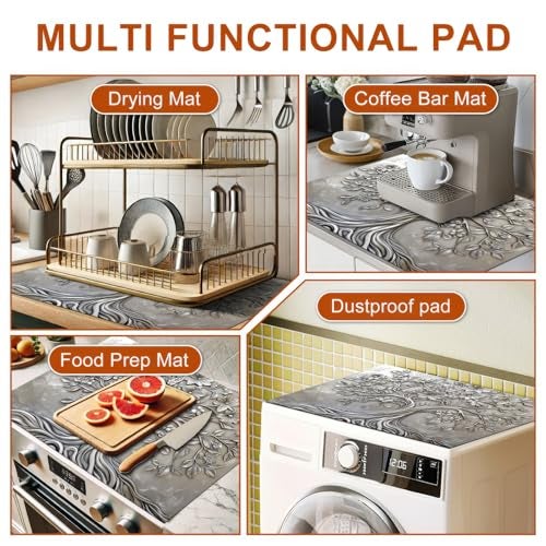 HOMETITUTE Stove Top Cover for Electric Stove 28x20 Inch Tree of Life Glass Cooktop Protector Mat Heat Resistant Decorative Kitchen Cover for Glass Range Countertop Coffee Mat - Image 3