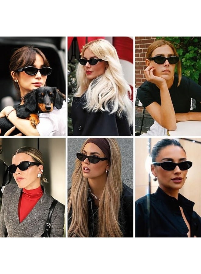 MINIBO UV400 oval cat eye sunglasses, unisex retro Y2K style - Image 2