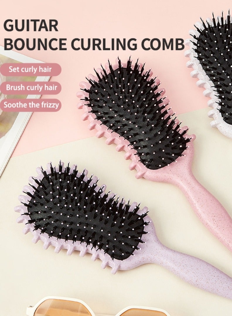 NIKITA.VIVI Curly Hairbrush Styling Hair Curling Comb Curly Hairbrush Best Curl Define Styling Brush with Prongs Bristle Hairbrush for Combing and Shaping Reduce Pulling and Curl Separation for Defined Curls - Image 3
