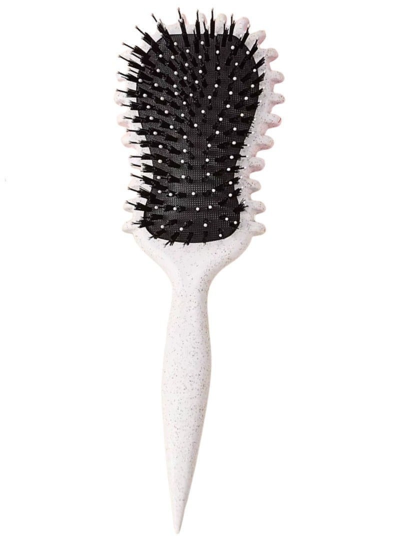 NIKITA.VIVI Curly Hairbrush Styling Hair Curling Comb Curly Hairbrush Best Curl Define Styling Brush with Prongs Bristle Hairbrush for Combing and Shaping Reduce Pulling and Curl Separation for Defined Curls - Image 1
