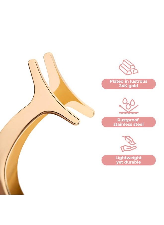 Icona Lashes Eyelash Applicator for False Eyelashes & Lash Extensions || 24K Gold Plated Stainless Steel with Contoured Tip for Precise Application & Ergonomic Handle for Comfortable Grip  - Image 4