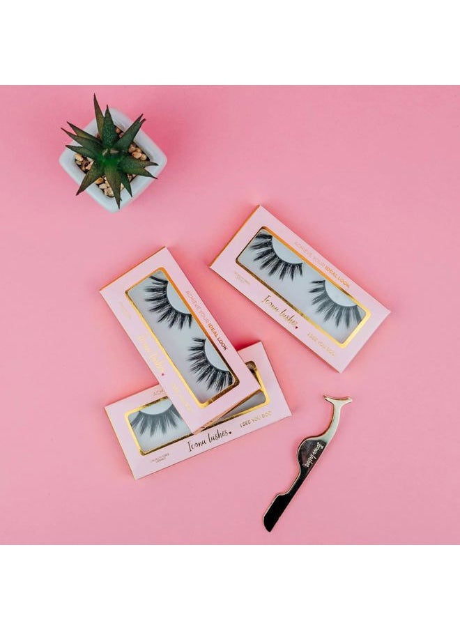 Icona Lashes Eyelash Applicator for False Eyelashes & Lash Extensions || 24K Gold Plated Stainless Steel with Contoured Tip for Precise Application & Ergonomic Handle for Comfortable Grip  - Image 5