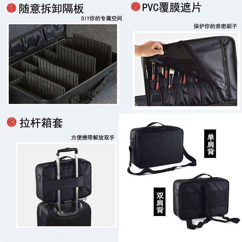 Professional Partition Storage Large Multi-Layer Cosmetic Bag Cosmetic Case Makeup Portable Beauty Toolbox Tattoo Tool Kit - Image 3