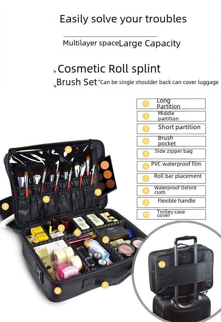 Professional Partition Storage Large Multi-Layer Cosmetic Bag Cosmetic Case Makeup Portable Beauty Toolbox Tattoo Tool Kit - Image 5
