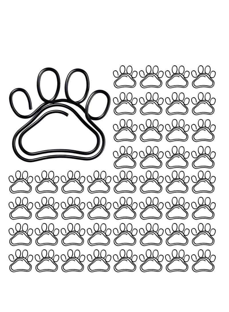 Excefore 50 Adorable Paw Paper Clips - Cute Dog Shape Paperclips for Work, School, and Office Supplies - Perfect Animal Bookmark and Gift for Dog Lovers and Cat Lovers (Black) - Image 1