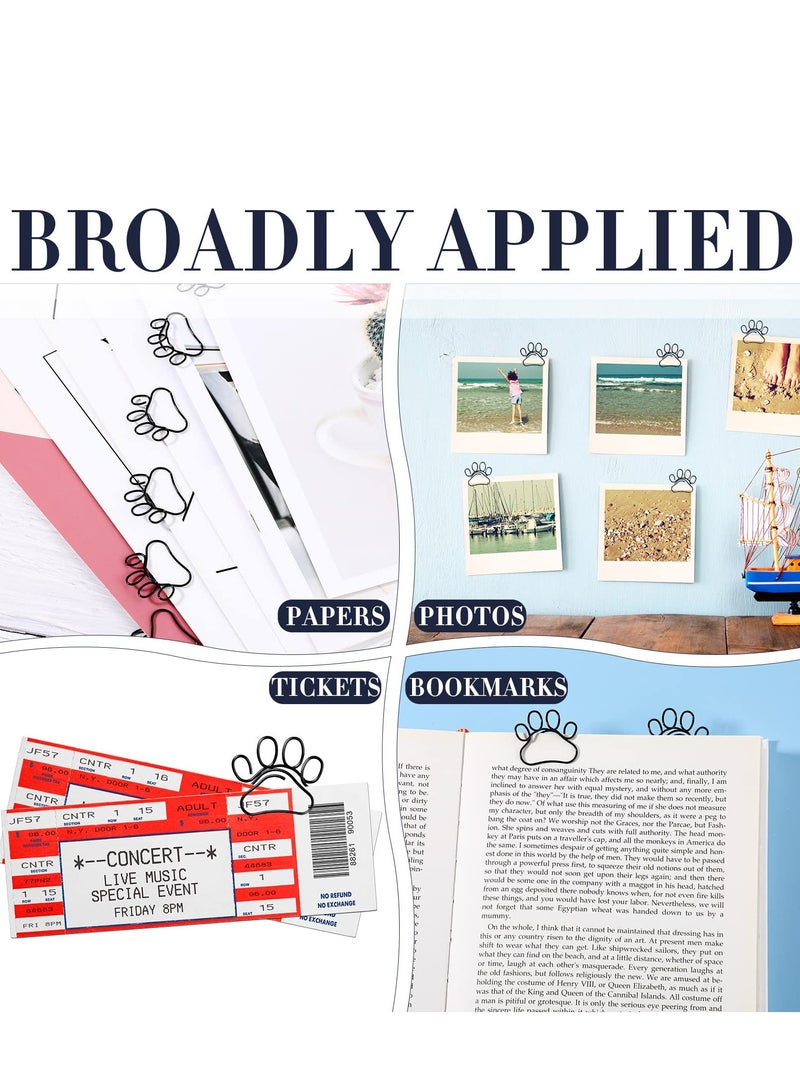 Excefore 50 Adorable Paw Paper Clips - Cute Dog Shape Paperclips for Work, School, and Office Supplies - Perfect Animal Bookmark and Gift for Dog Lovers and Cat Lovers (Black) - Image 5