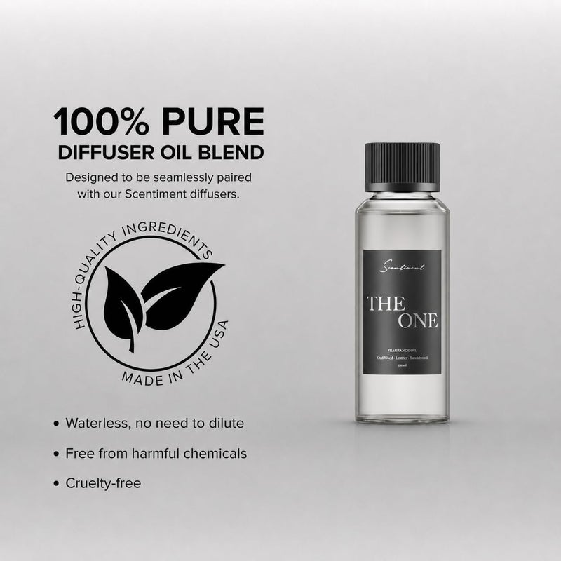 Scentiment Diffuser Oil - The One | Inspired by Luxury Five Star Hotel Lobby Scent | Aromatherapy Fragrance Oil | Notes of Cardamom, Leather, Lemon with Cinnamon & Sandalwood (120ml) - Image 3