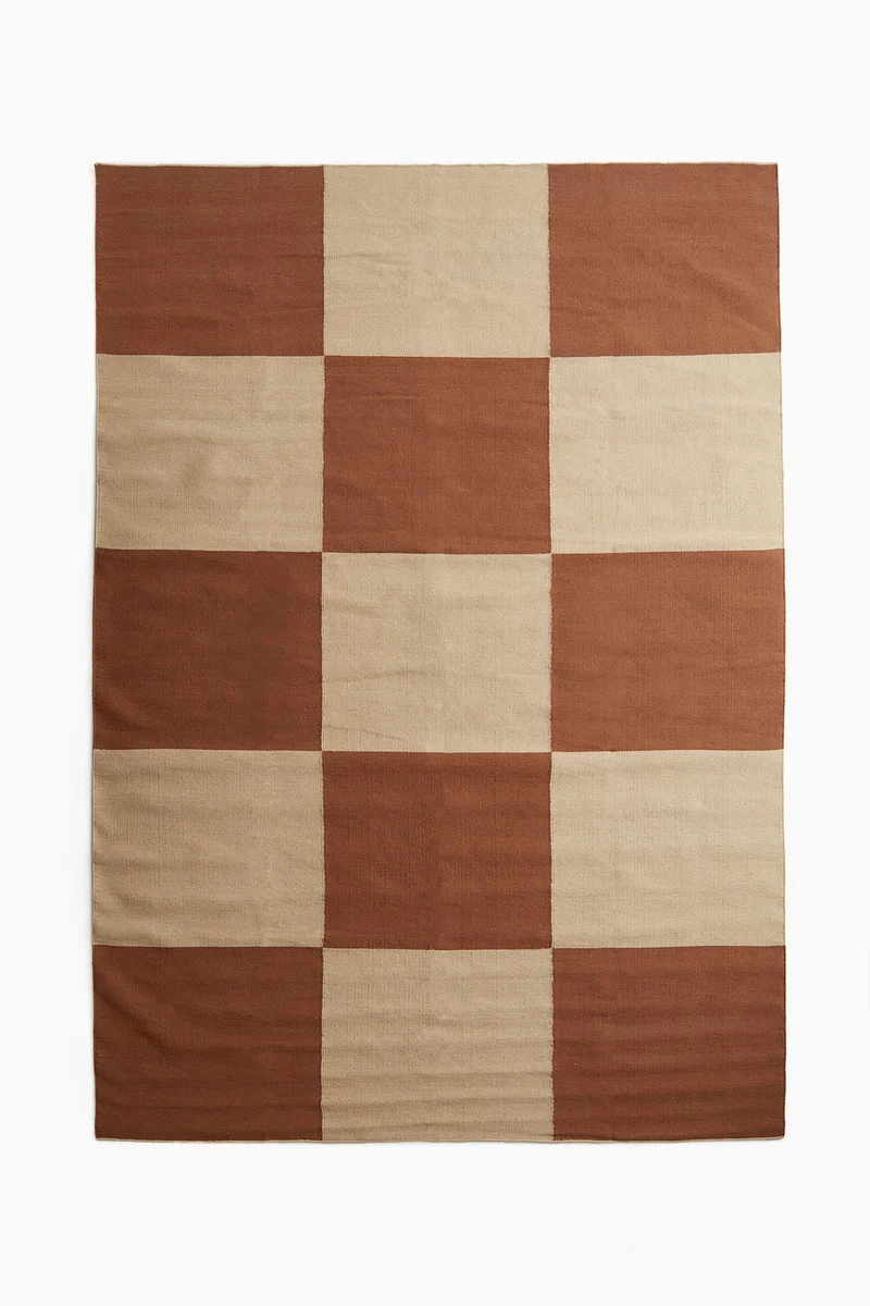 اتش اند ام سجادة قطنية بنمط مربعات