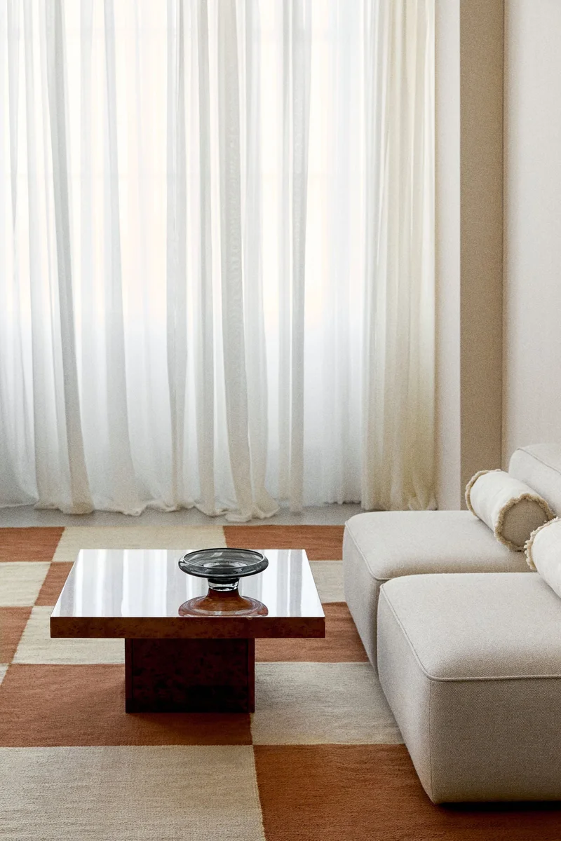 اتش اند ام سجادة قطنية بنمط مربعات