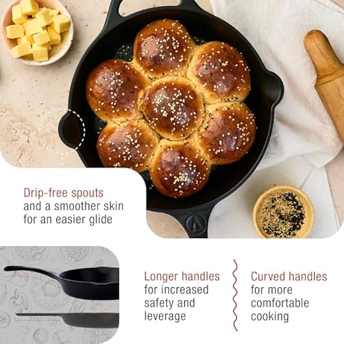 Victoria 10Inch Cast Iron Skillet PreSeasoned CastIron Frying Pan With Long Handle Made In Colombia - Image 4