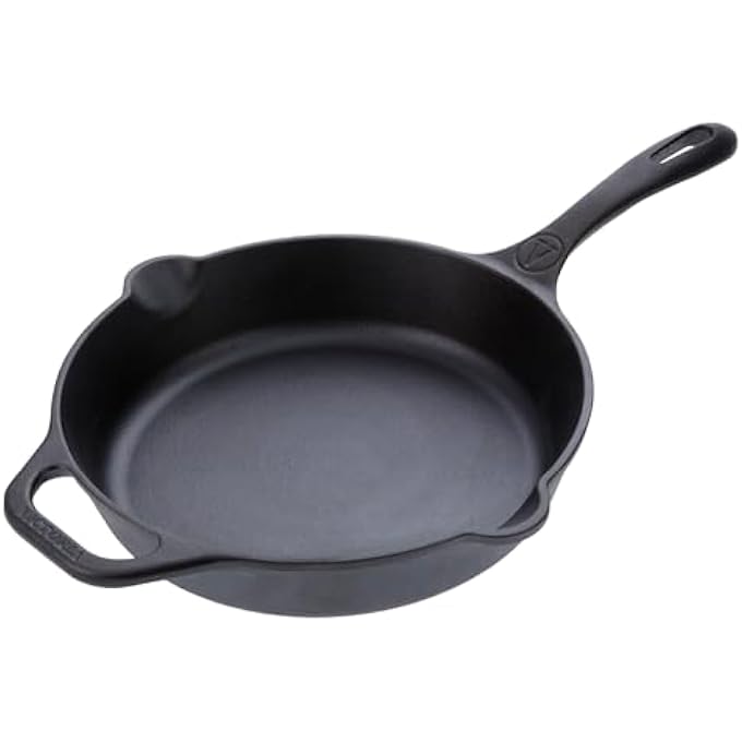 Victoria 10Inch Cast Iron Skillet PreSeasoned CastIron Frying Pan With Long Handle Made In Colombia - Image 1