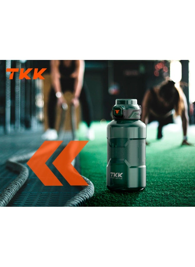 TKK 1500ml Tritan Plastic Water Bottle for sports and gym with rope handle BPA Free with Straw | White - Image 2