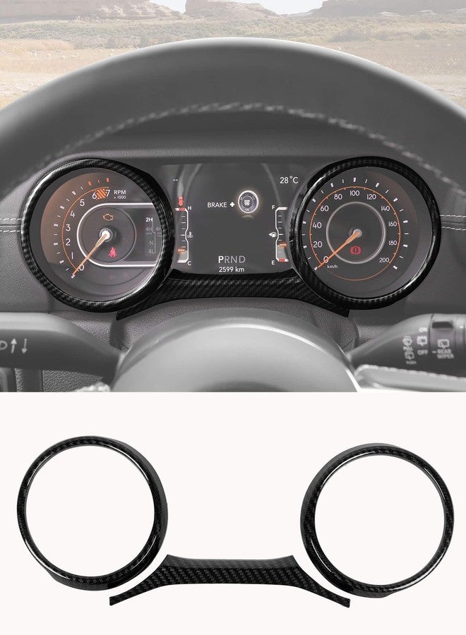 Savadicar Carbon Fiber Interior Accessories - Instrument Panel Trim Set for 2018-2023 Jeep Wrangler JL JLU 4XE & Gladiator JT - Premium Texture Interior Decor Upgrade Option, 3-Piece - Image 1