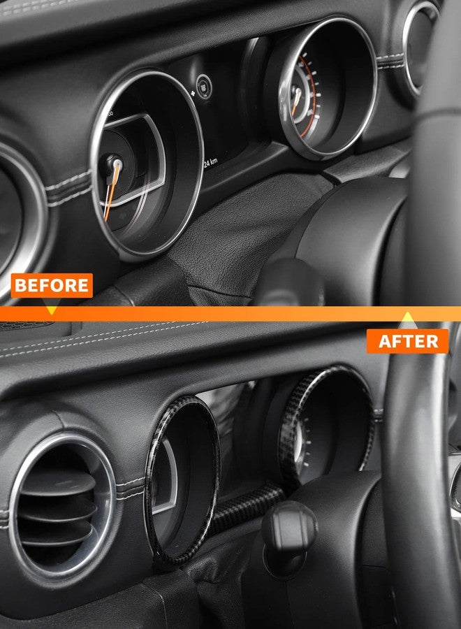 Savadicar Carbon Fiber Interior Accessories - Instrument Panel Trim Set for 2018-2023 Jeep Wrangler JL JLU 4XE & Gladiator JT - Premium Texture Interior Decor Upgrade Option, 3-Piece - Image 5