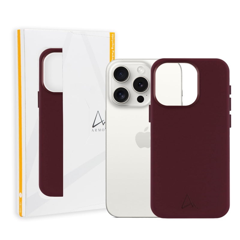 Armor Leather Magnetic Case for iPhone 15 Pro Max Bordeaux Red - Image 2