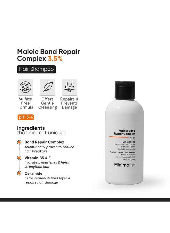MINIMALIST شامبو الشعر Maleic Bond Repair Complex 3.5% مع زيت جوز الهند والسيراميد والبيتين؛ للشعر التالف والمجعد؛ للنساء والرجال؛ لجميع أنواع الشعر؛ 250 مل  - Image 3