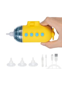 Electric Baby Nasal Aspirator , Rechargeable Baby Nasal Sucker with 3 Different Nose Tips, Music, Light .Low Noise, Back-Flow Prevention Baby Nose Cleaner