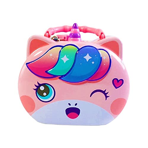 Crackles Cute Unicorn Design Money Piggy Bank with Lock & Key for Kids Room Decoration and Birthday Return Gifting -Assorted Print & Colours- Pack of 1 - Image 3