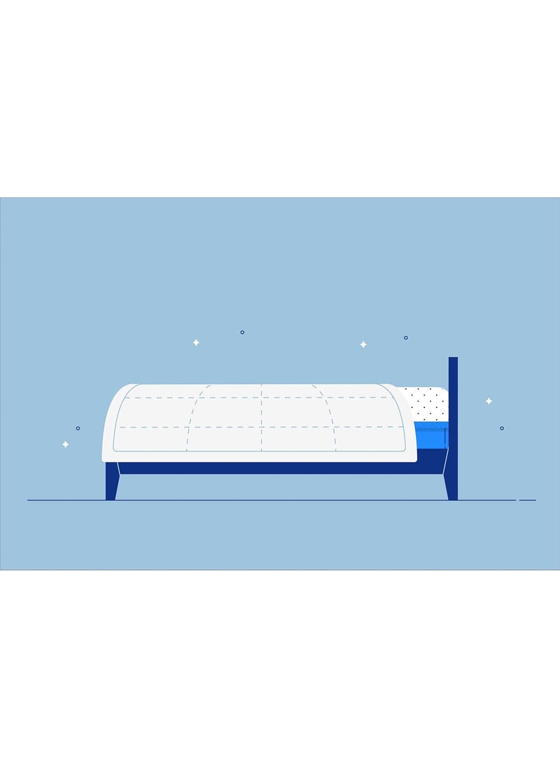 NISHOMES NISHOMES Unicorn Design Double Bedsheet Flat Sheet Glace Cotton with 2 Matching Pillow Cover Size 100x90 Inches Blue Blue  - Image 3