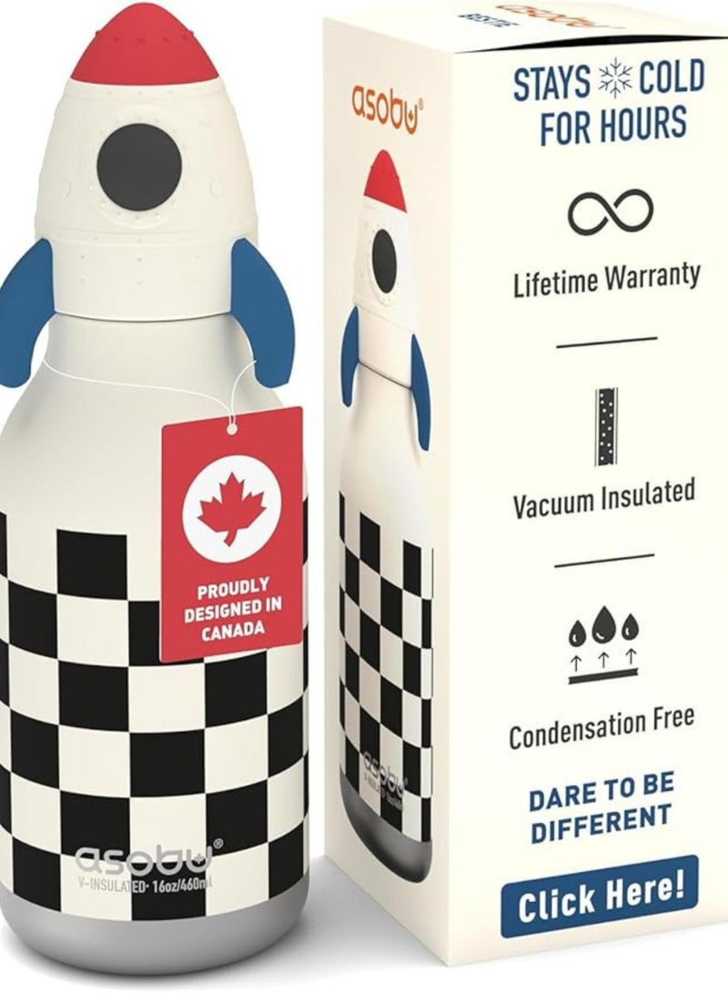asobu Rocket with Brush Bestie Animal Bottle - Image 1