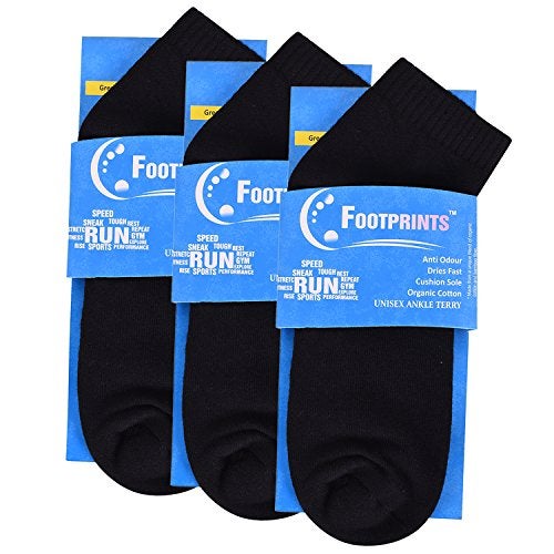 FOOTPRINTS Organic Cotton & Bamboo Ankle Unisex Socks |Black| - Image 1