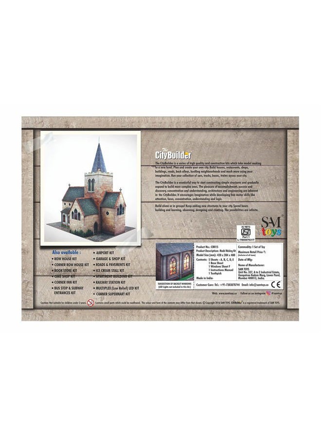 The CityBuilder O gauge 7mm 1:48 scale Model Railroad Building CHURCH Kit The CityBuilder - Image 4