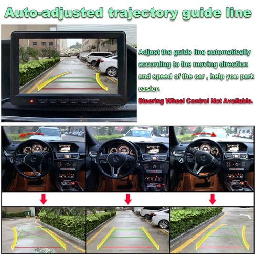 GreenYi Car Backup Camera with Dynamic Trajectory Guide Line, AHD1080P Reverse Rear View Cam, Adjustable Fisheye Lens, Waterproof Night Vision 170 Degree Wide View - Image 2