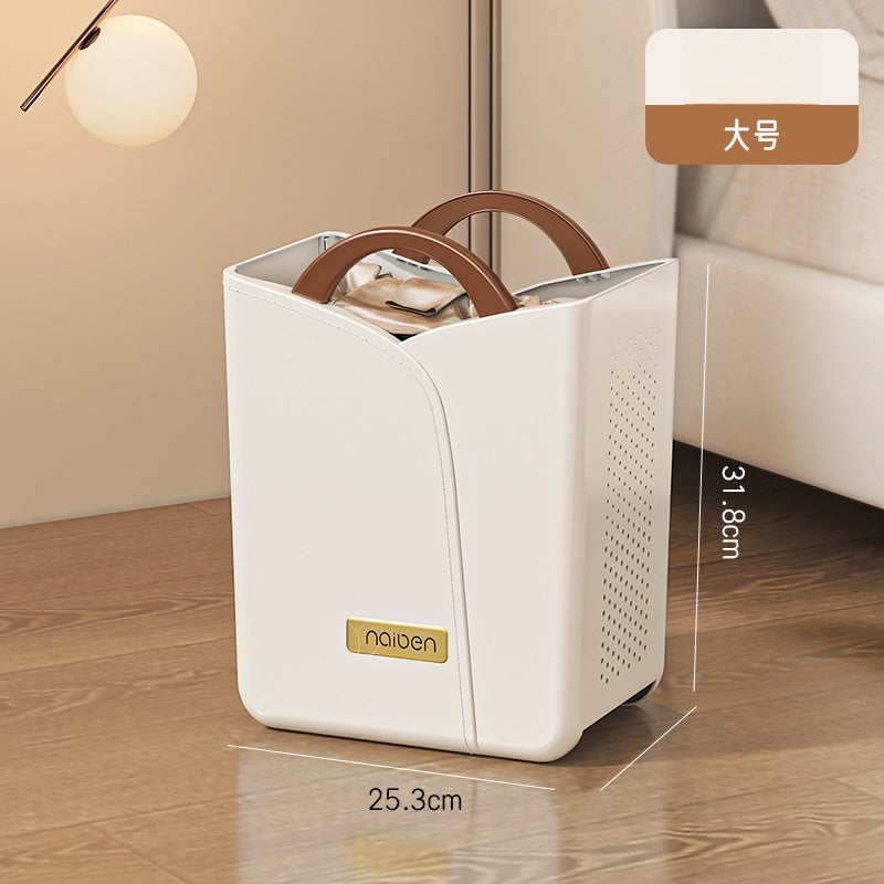 Dirty Clothes Basket Dirty Clothes Storage Basket Household Dirty Clothes Basket Laundry Basket Bathroom Bathroom Clothes Artifact High Color Value(Elegant White-Large-Cafe) - Image 1