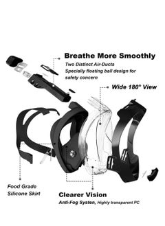 Full face Snorkeling mask with New Safety Breathing System and Camera Stand with 180-degree Panoramic View (Black) - pzsku/Z8801946DB36630BA3913Z/45/_/1683772452/622a14f3-de16-4bf9-83ed-c06afde59076