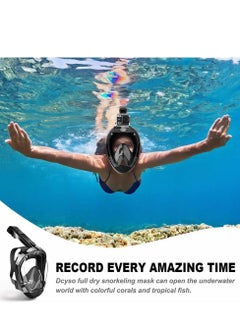 Full face Snorkeling mask with New Safety Breathing System and Camera Stand with 180-degree Panoramic View (Black) - pzsku/Z8801946DB36630BA3913Z/45/_/1683772452/bc6c184c-a405-40e9-abdb-97f16d47e461