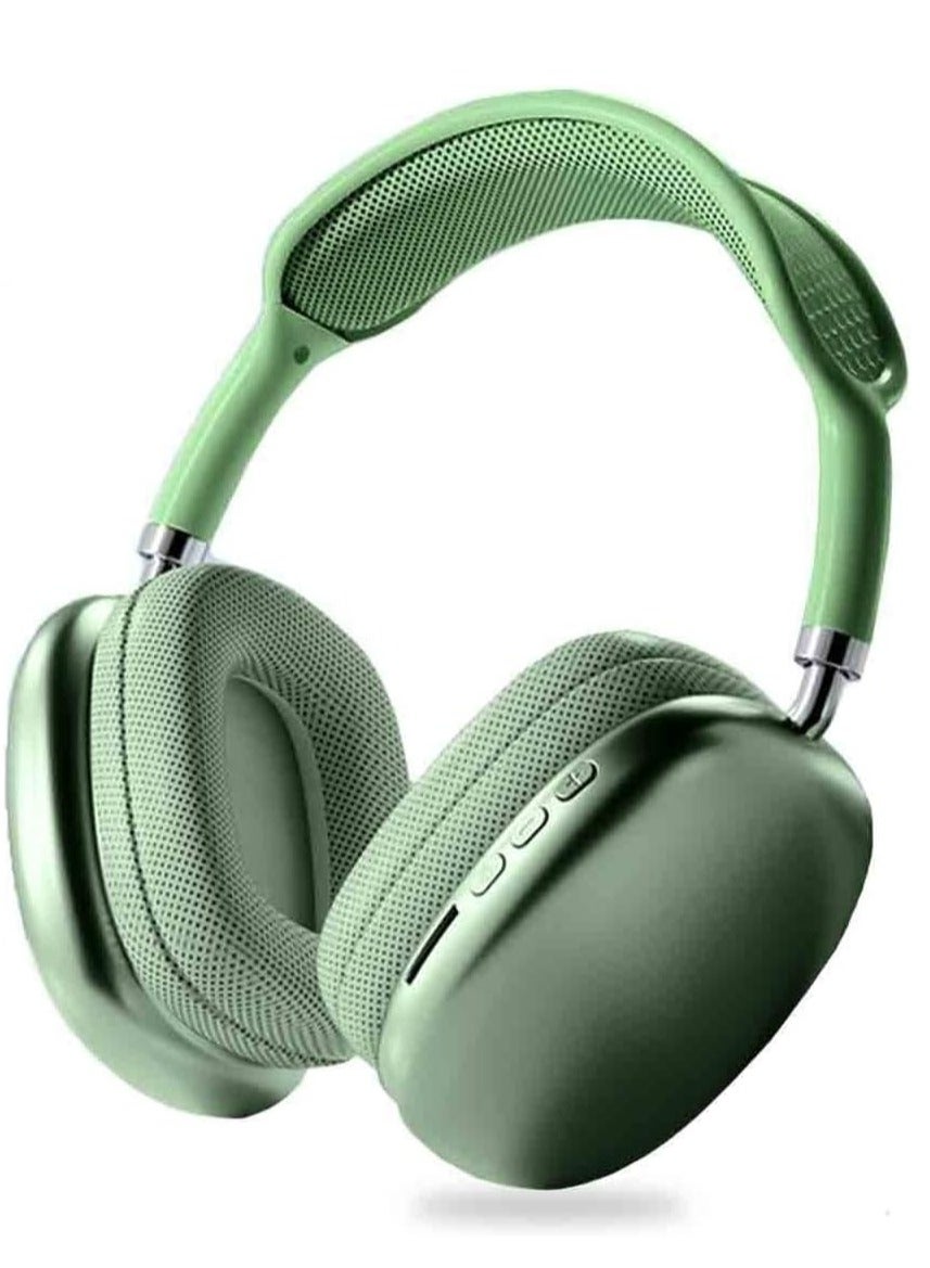 P9 Plus Max Immersive Active Noise Cancelling Over-Ear Headphones, Epitome of Cutting-Edge Design and Premium Sound Quality. Elevate Your Listening Experience, Fusion of Style and Comfort (GREEN)