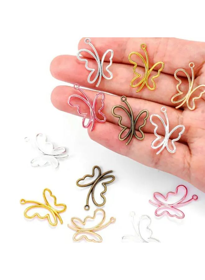10 Pcs KC Golden Hollow Butterfly Charms For DIY Jewelry Making Elegant Pendant Necklaces Bracelets Keychains Accessories Artistic Design Intricate Craftsmanship - Image 2