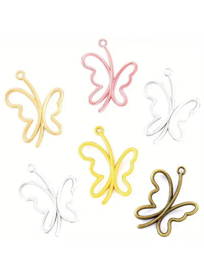 10 Pcs KC Golden Hollow Butterfly Charms For DIY Jewelry Making Elegant Pendant Necklaces Bracelets Keychains Accessories Artistic Design Intricate Craftsmanship - Image 1