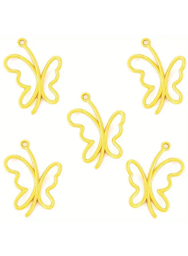 10 Pcs KC Golden Hollow Butterfly Charms For DIY Jewelry Making Elegant Pendant Necklaces Bracelets Keychains Accessories Artistic Design Intricate Craftsmanship - Image 3