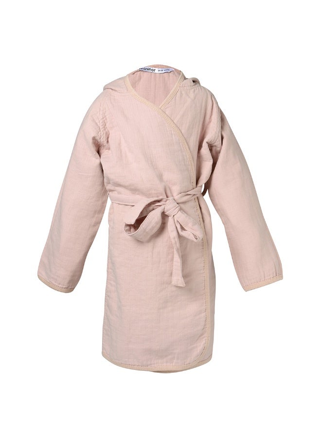 Mininor Organic Cotton Bathrobe 1218M, Peach - Image 2
